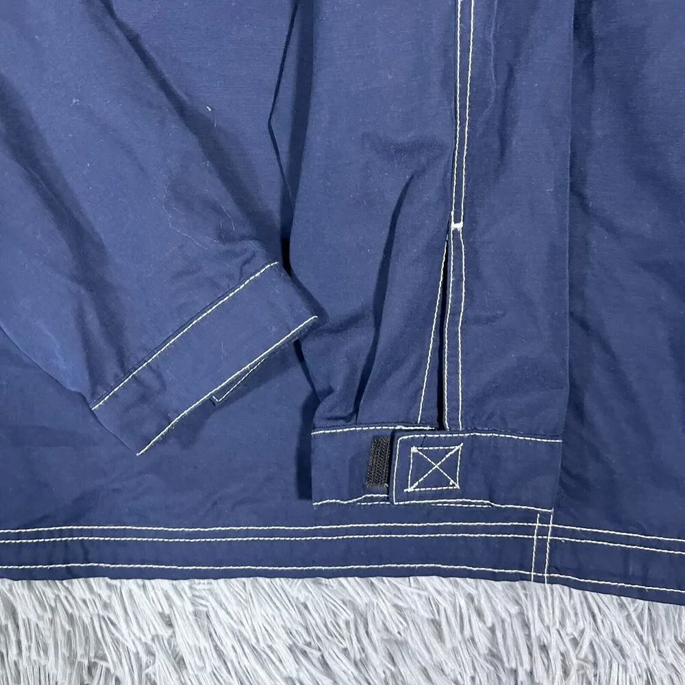 Vintage Nike Jacket Extra Large Blue Windbreaker Hoodie Solid Button Up Mens